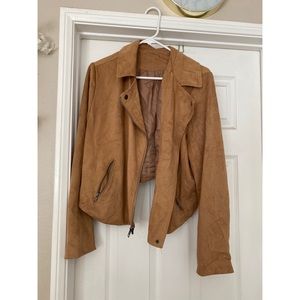 Torrid faux suede brown moto jacket